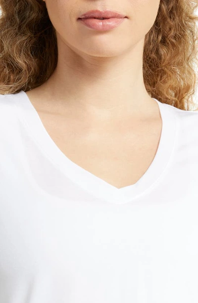Shop Zella Ava V-neck Performance T-shirt In White