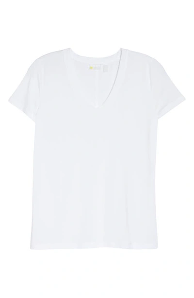 Shop Zella Ava V-neck Performance T-shirt In White