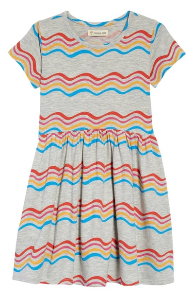 Shop Tucker + Tate Kids' Print Short Sleeve Dress In Grey Light Heather Waves