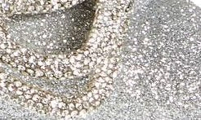 Mach&mach Double Bow Glittered Platform Pumps In Silver Glitter