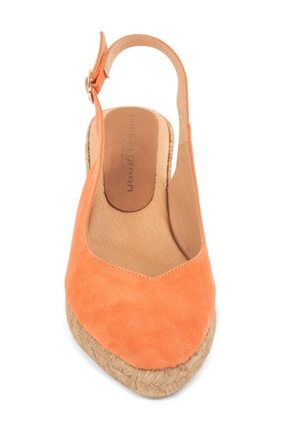 Shop Patricia Green Poppy Slingback Espadrille Wedge In Coral
