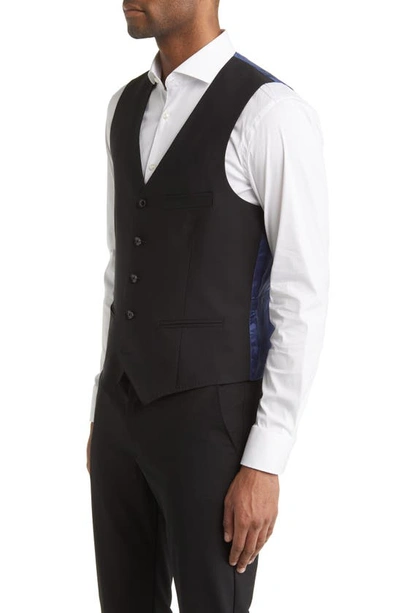 Shop Ted Baker Slim Fit Solid Wool Vest In Black