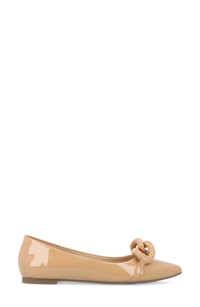 Shop Journee Collection Clareene Pointed Toe Flat In Tan