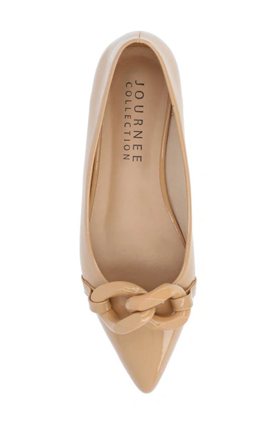 Shop Journee Collection Clareene Pointed Toe Flat In Tan