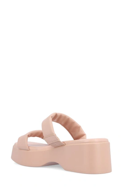 Journee Collection Veradie Tru Comfort Platform Slide Sandal In Blush