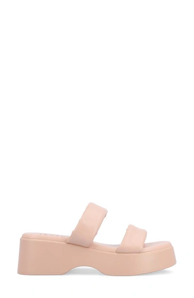 Journee Collection Veradie Tru Comfort Platform Slide Sandal In Blush