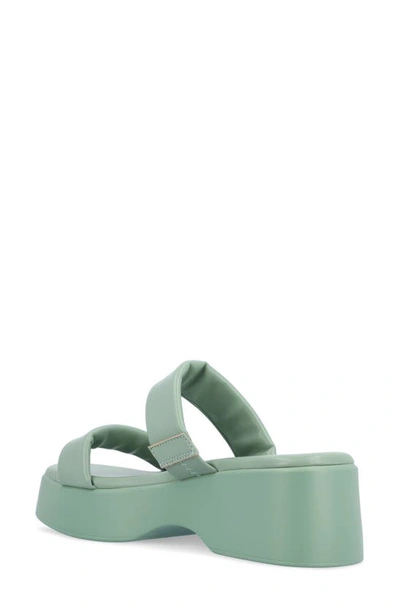 Journee Collection Veradie Tru Comfort Platform Slide Sandal In Sage