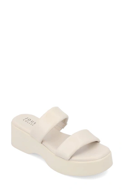 Journee Collection Veradie Tru Comfort Platform Slide Sandal In Sand