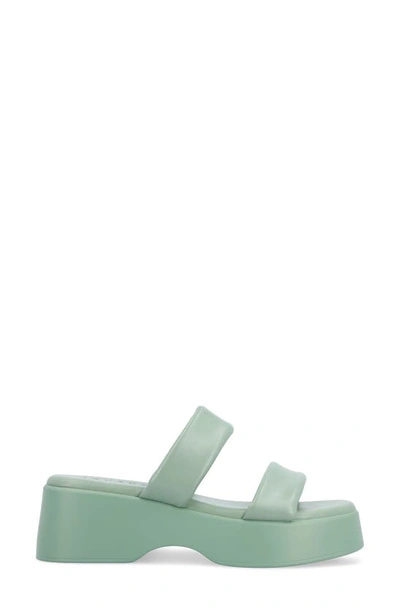Journee Collection Veradie Tru Comfort Platform Slide Sandal In Sage