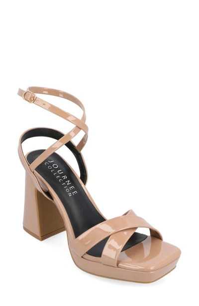 Shop Journee Collection Tru Comfort Foam Zorana Strappy Platform Sandal In Nude