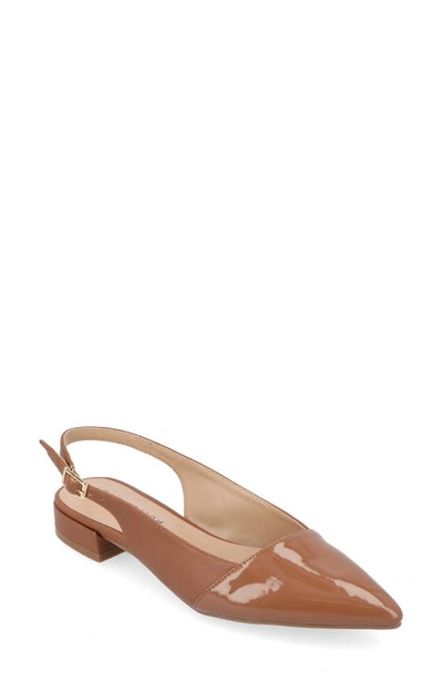 Journee Collection Women's Bertie Two Tone Slingback Flats In Brown