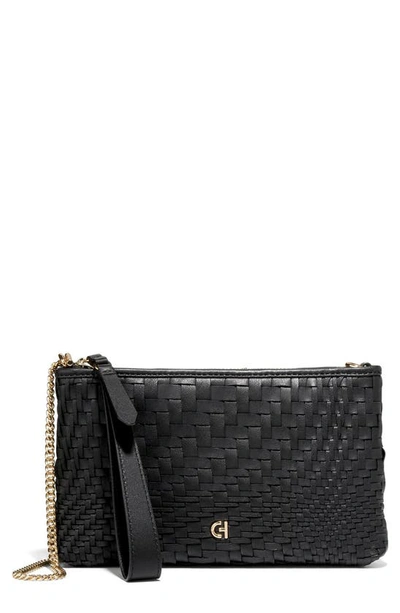 Shop Cole Haan Essential Pouch Crossbody Bag In Black/ Woven