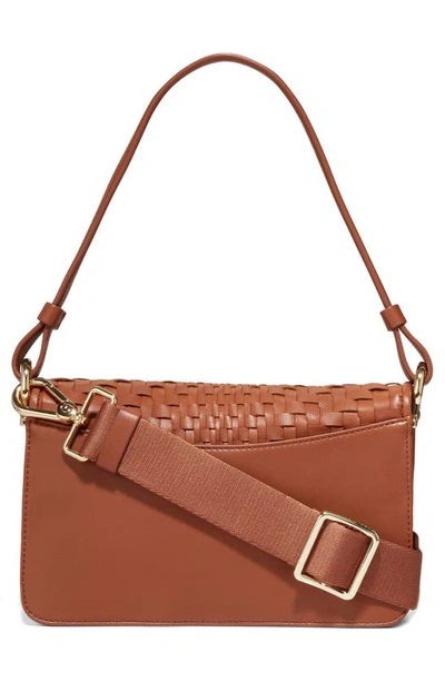 Shop Cole Haan Mini Shoulder Bag In British Tan/ Woven