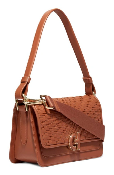 Shop Cole Haan Mini Shoulder Bag In British Tan/ Woven