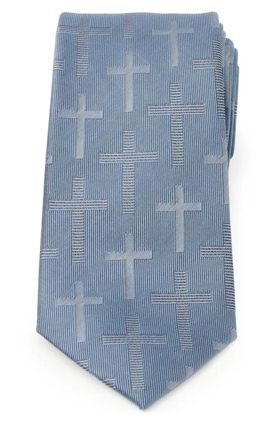Shop Cufflinks, Inc Textured Cross Silk Tie In Blue