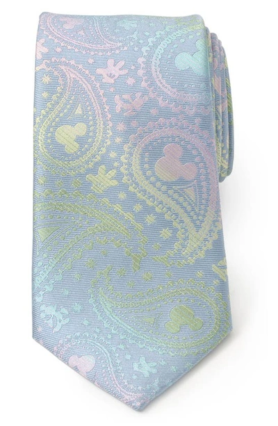 Shop Cufflinks, Inc . X Disney Mickey Iridescent Paisley Silk Tie In Blue