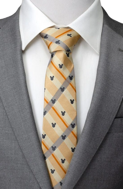 Shop Cufflinks, Inc . X Disney Mickey Tan Plaid Silk Tie