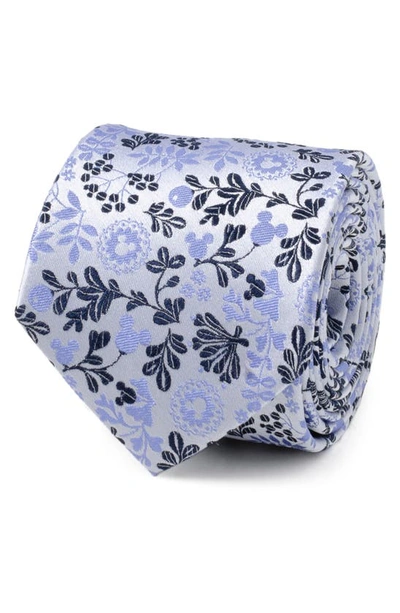 Shop Cufflinks, Inc X Disney Mickey Floral Silk Tie In Blue