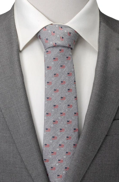 Shop Cufflinks, Inc . American Flag Cotton Tie In Gray