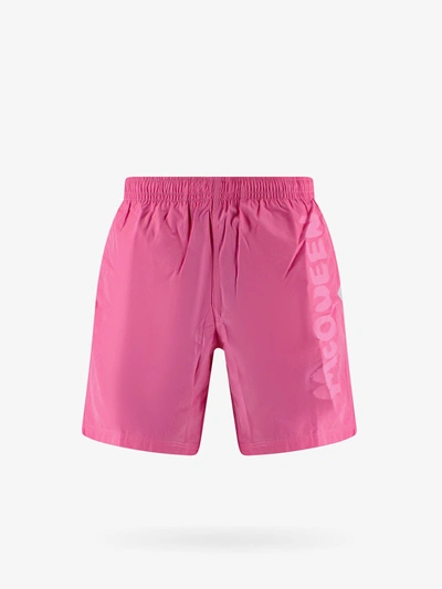 Shop Alexander Mcqueen Swim Trunks In Pink