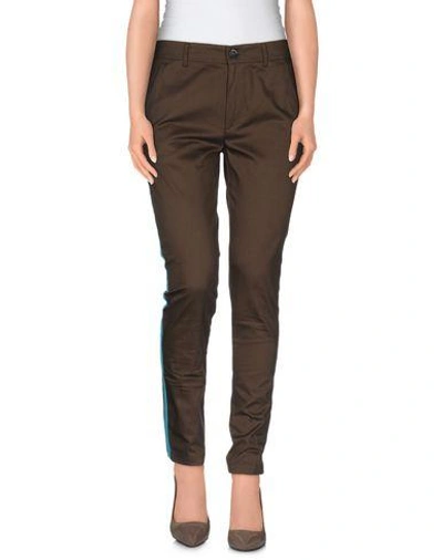 Shop Macchia J Casual Pants In Dark Brown