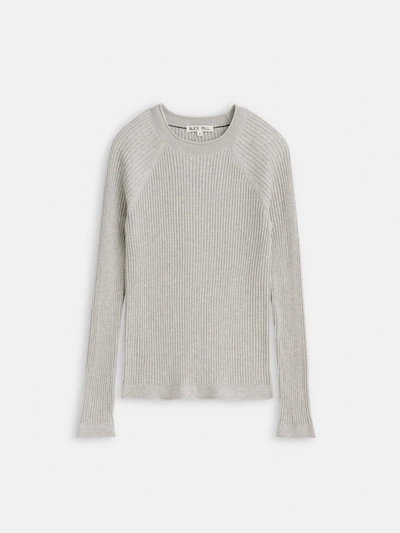 Shop Alex Mill Ribbed Crewneck Sweater In Heather Grey
