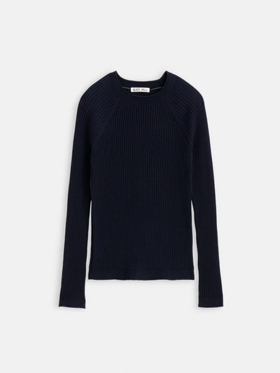 Shop Alex Mill Ribbed Crewneck Sweater In Navy