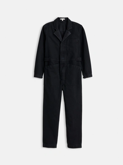Alex Mill Standard Zip Jumpsuit In Herringbone In Washed Black