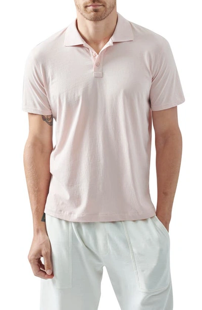 Shop Atm Anthony Thomas Melillo Jersey Cotton Polo Shirt In Oyster Pink