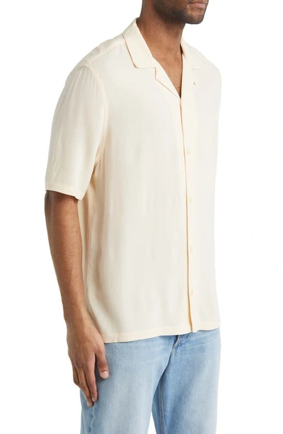 Shop Allsaints Venice Relaxed Fit Short Sleeve Button-up Camp Shirt In Oaty Taupe