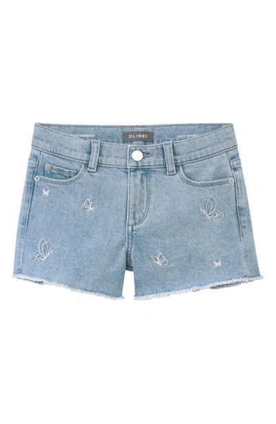 Shop Dl1961 Kids' Lucy Cut Off Jeans Shorts In Indigo Butterfly