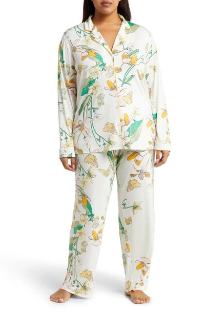 Shop Nordstrom Moonlight Eco Knit Pajamas In Ivory Egret Butterfly Garden