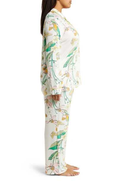 Shop Nordstrom Moonlight Eco Knit Pajamas In Ivory Egret Butterfly Garden
