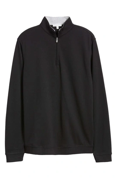 Shop Peter Millar Comfort Interlock Quarter Zip Pullover In Black