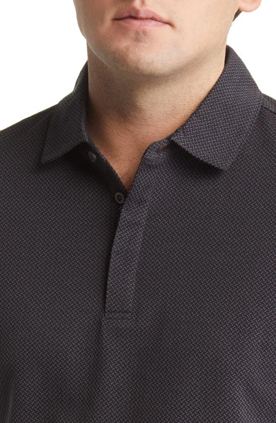 Robert Barakett Creston Short Sleeve Cotton Polo In Charcoal