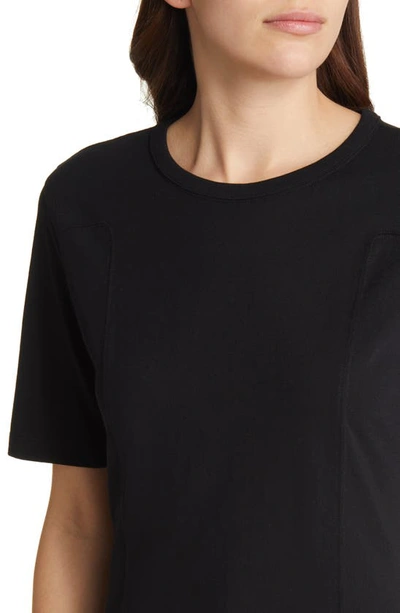 Shop Treasure & Bond Seamed Organic Cotton T-shirt Dress In Black