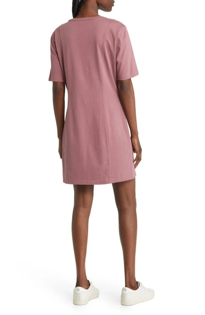 Shop Treasure & Bond Seamed Organic Cotton T-shirt Dress In Brown Rose