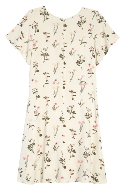 Shop Nordstrom Kids' Floral Faux Wrap Dress In Ivory Dove Wildflower