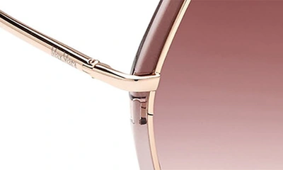 Max Mara 61mm Gradient Geometric Sunglasses In Shiny Rose Gold/gradient Brown