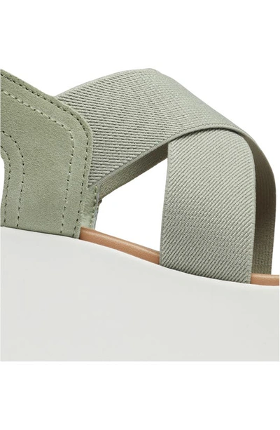 Shop Sorel Cameron Flatform Slingback Sandal In Safari/ Sea Salt
