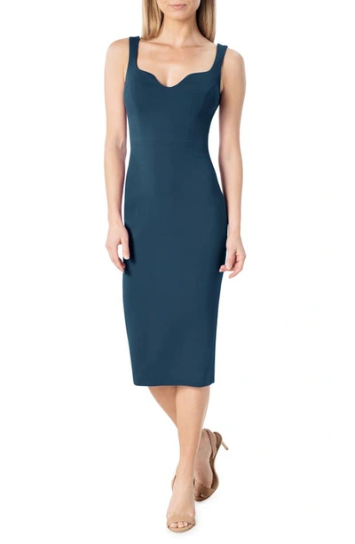 Shop Dress The Population Sloane Sleeveless Sheath Dress In Peacock Blue