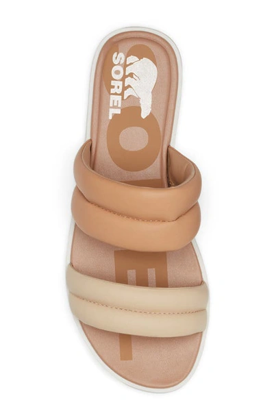 Shop Sorel Ella Ii Puff Slide Sandal In Ceramic/ Sea Salt