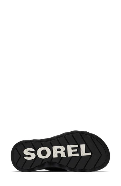 Shop Sorel Viibe Asymmetric Slide Sandal In Black/ Black