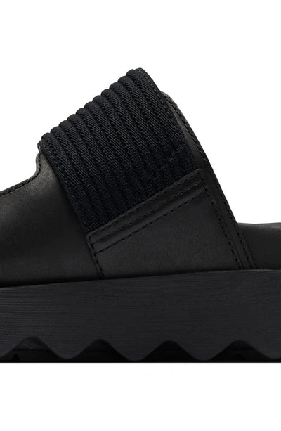 Sorel Viibe Asymmetric Slide Sandal In Black/ Black