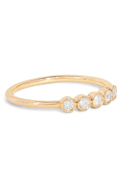 Stone And Strand Bezel Diamond Line Ring In 10k Yellow Gold/ White Diamond