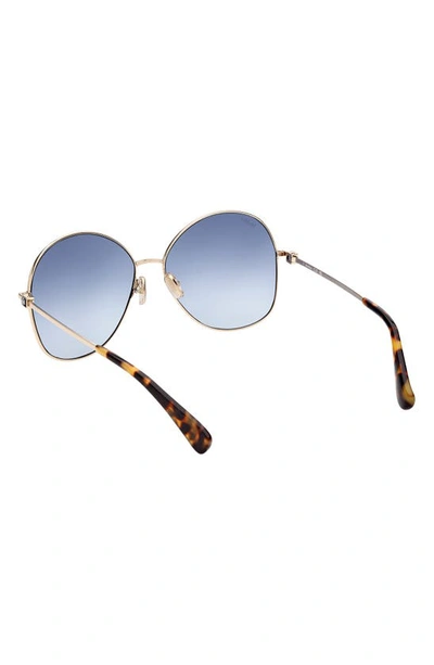 Shop Max Mara 60mm Gradient Round Sunglasses In Pale Gold/ Blue Tortiose /blue