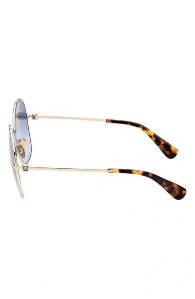 Shop Max Mara 60mm Gradient Round Sunglasses In Pale Gold/ Blue Tortiose /blue