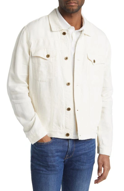 Shop Billy Reid Linen Trucker Jacket In Natural