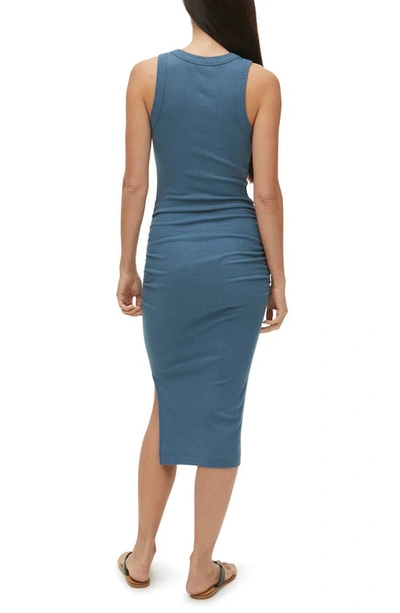 Shop Michael Stars Wren Sleeveless Side Slit Knit Midi Dress In Pebble