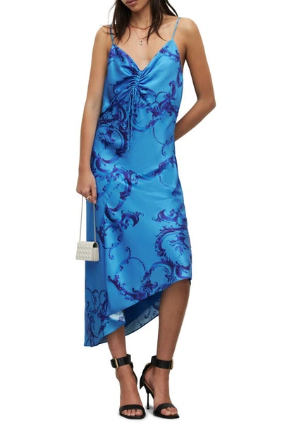 Shop Allsaints Alexia Isabella Midi Dress In Cobalt Blue